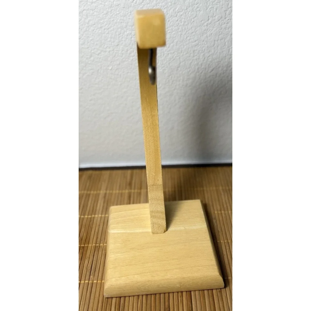 Minimalist Bamboo Blonde Wood Banana Hanger Holder Countertop Hook Stand